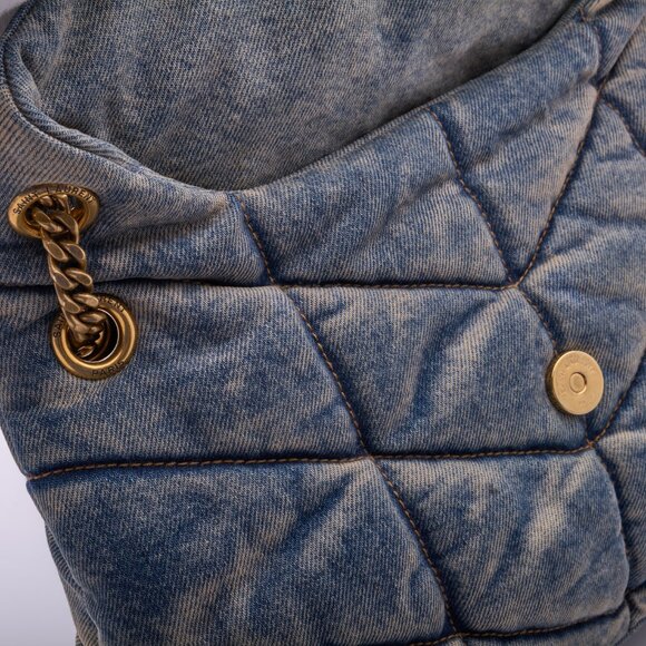 Saint Laurent Medium Puffer Monogramme Denim Chain Bag Denim - Picture 8 of 16
